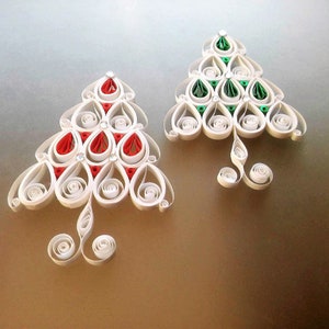 Quilled Christmas Tree Ornament: White Paper Quilling Art