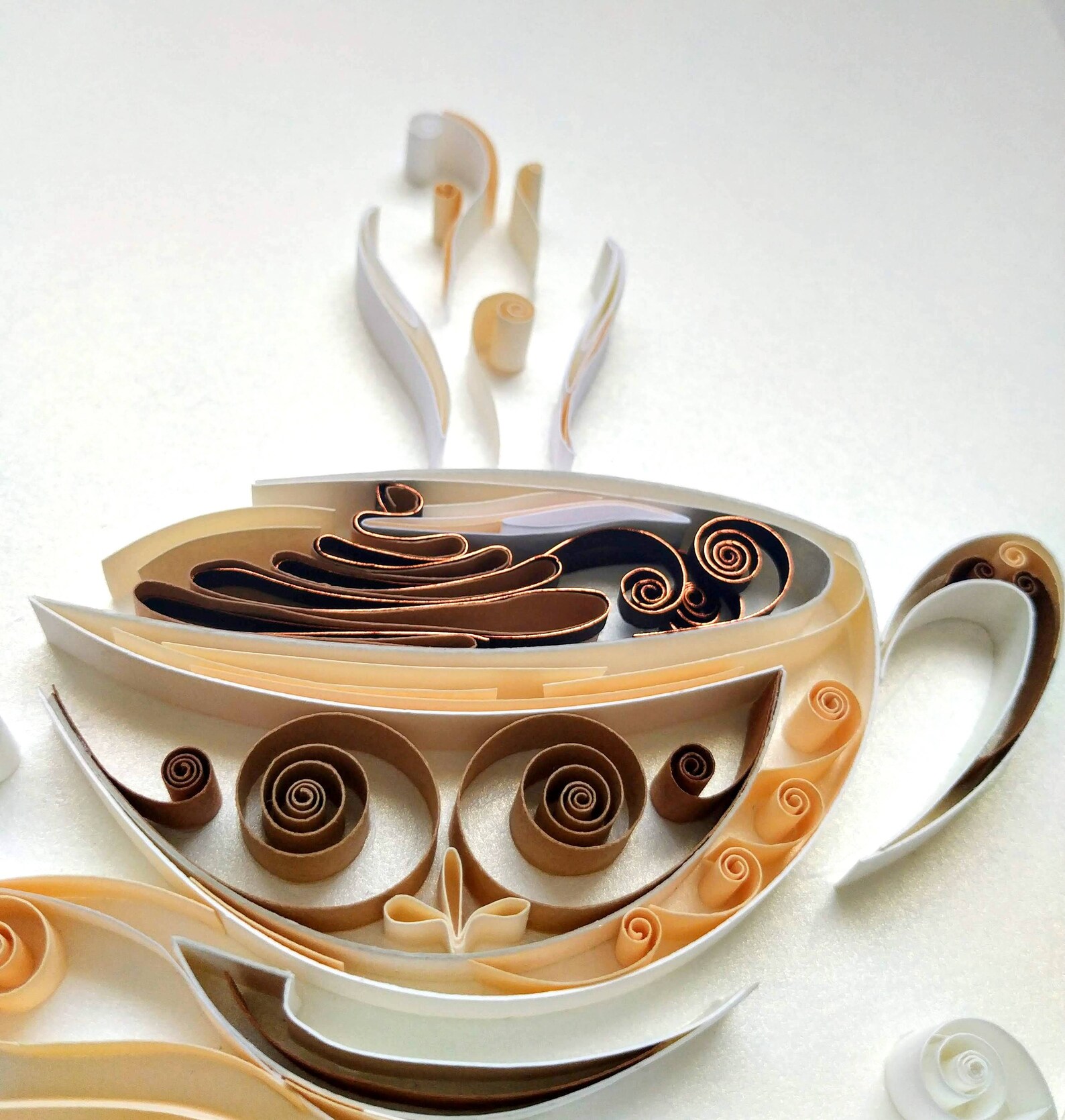 Barista coffe quilling art Cafe late Cup of coffe present Etsy