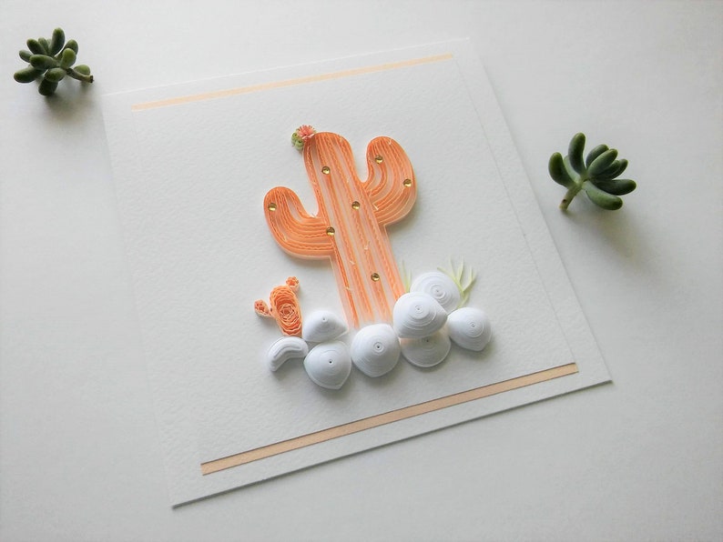 Quilling Handmade Cactus Card Pink Cactus Love Cactus Etsy