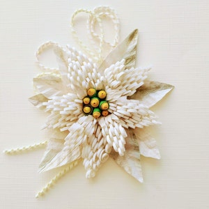 Christmas quilling decorattion white paper poinsettia image 1