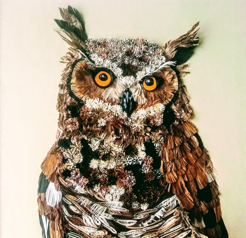 Paper Owl Owl Wall Decor Quilled Wall Art Owl Wall Art Etsy