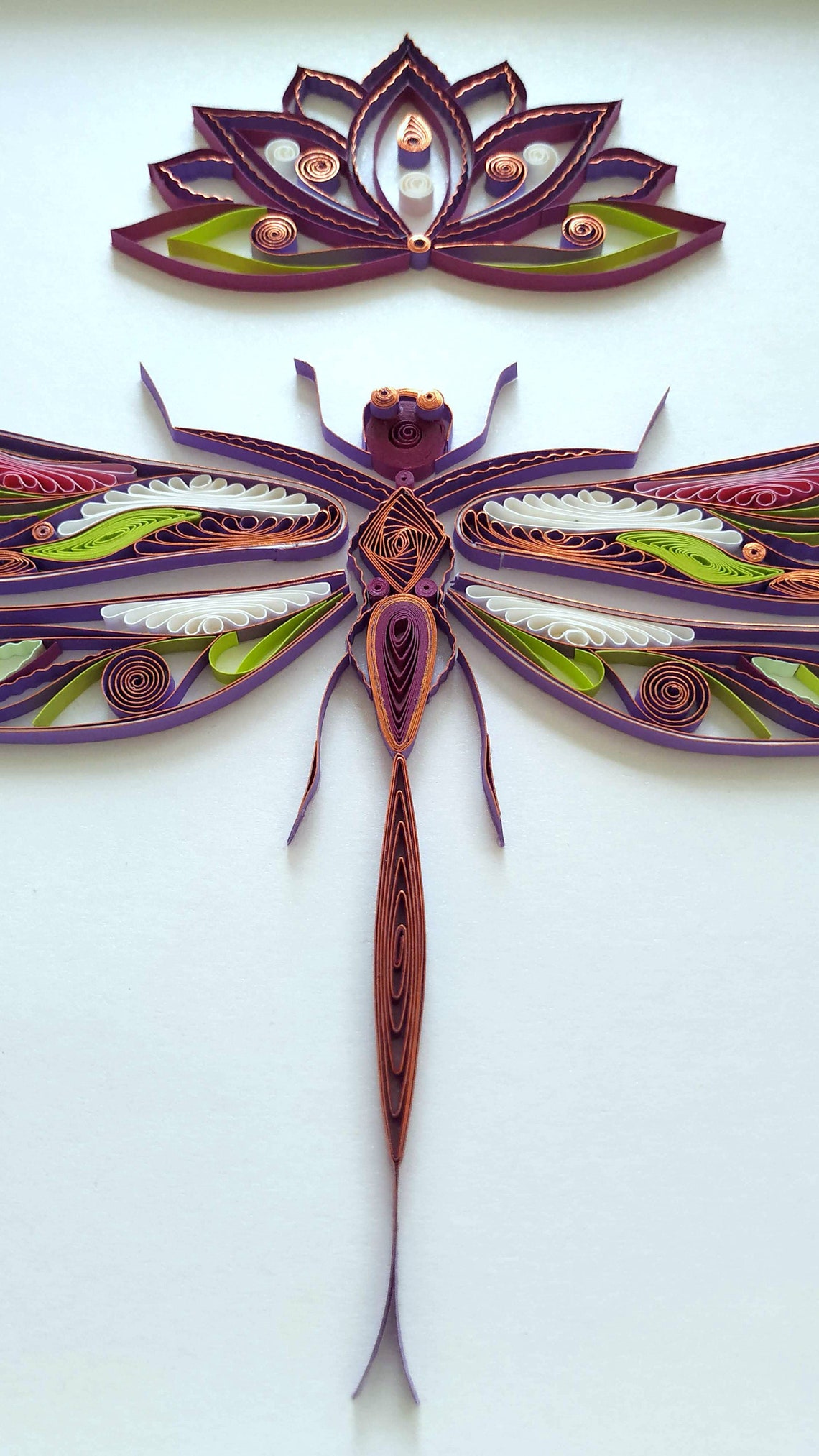 Dragonfly Quilling Art Wall Hanging Dragonfly Decor Wall | Etsy