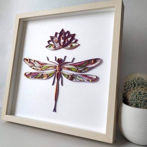 Dragonfly Quilling Art: Metallic Copper Paper Wall Decor
