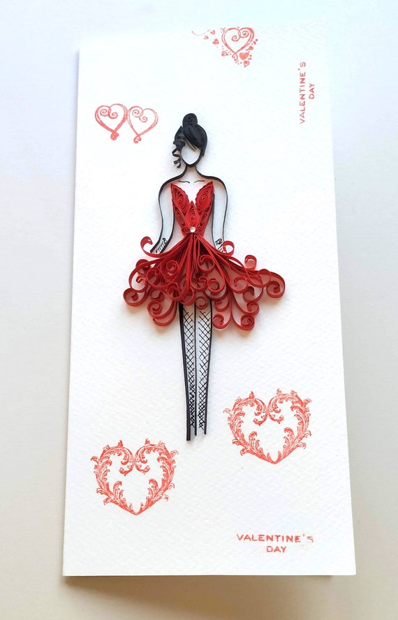 Quilled Fashion Birthday Girl Card