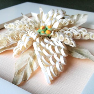 Christmas quilling decorattion white paper poinsettia image 3