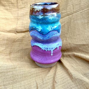 Dreamy Wavy Vase 9”H x 3”D Handmade Wheel Thrown Stoneware Vase Decorative Ceramic Vase Home Decor *not suitable for water*