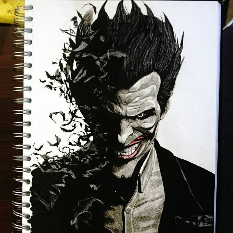 Joker Drawing Done Using Charcoal Watercolour And Chalk Etsy Joker Drawing Done Using Charcoal Watercolour And Chalk Etsy