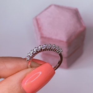 Round Sterling Silver Eternity Ring | Stackable Ring | Diamond Ring | Cubic Zircon Ring | Women's Ring