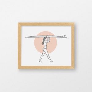 Full Moon, Surf Art Print