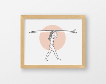 Full Moon, Surf Art Print