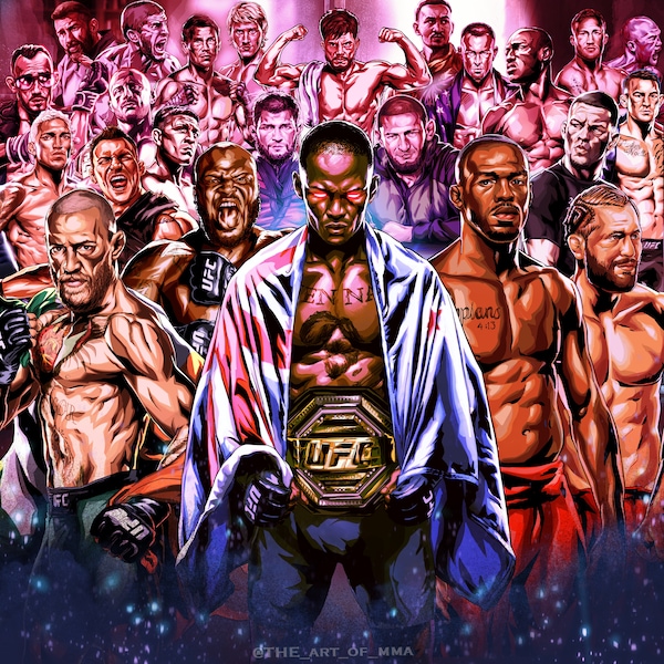 UFC STARS  / Downloadable / tiff / png / hand drawn digitally on iPad / all fighters / stylebender / Jon jones / mcgregor / Jorge masvidal