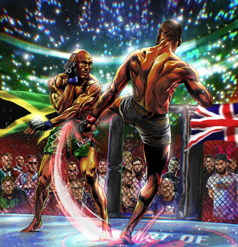 UFC Leon Edwards Vs Kamaru Usman 3 , Champ, P4p Headshot, Mma , Hires, Jpeg, Art, Rocky, the