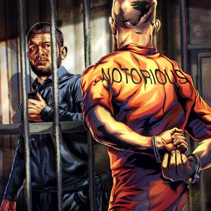 Conor and khabib prison theme - Hand drawn - ufc art - the art of mma - INSTANT DOWNLOAD -