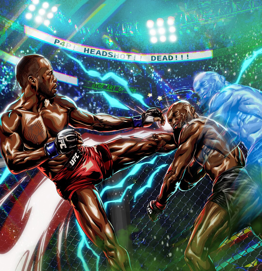 UFC Leon Edwards P4p Headshot Mma Tiff Art Rocky the Art of Mma Usman Poster Print UFC 280