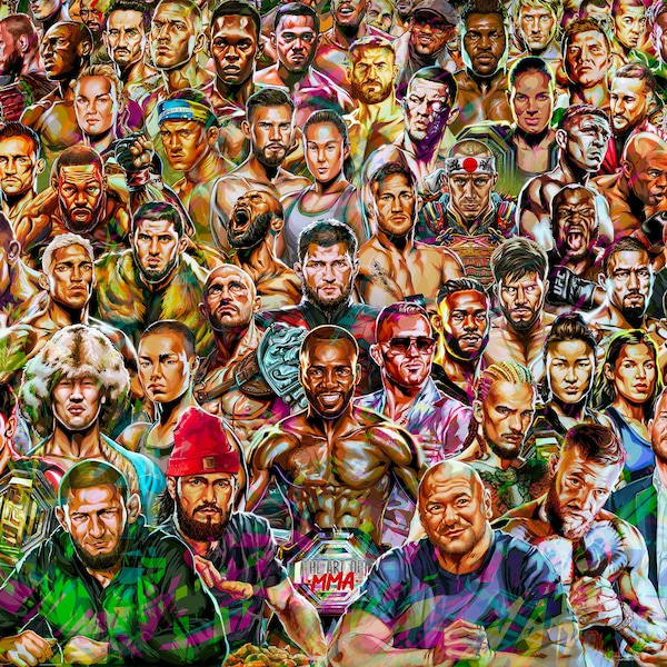 Le multivers UFC // CADEAU parfait pour les fans de MMA // jpeg // Téléchargement instantané / Ufc art / mma poster / gym art / khabib / Conor Mcgregor /