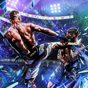 The new BMF / Justin gaethje / KO over dustin Poirier / head kick / ufc / mma / mixed martial arts