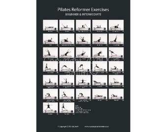 Classical Pilates Centre Reformer Beginner and Intermediate Exercises by Kirk James Smith - A1 Matt Laminated Poster - 59.4 x 84.1 cm Active