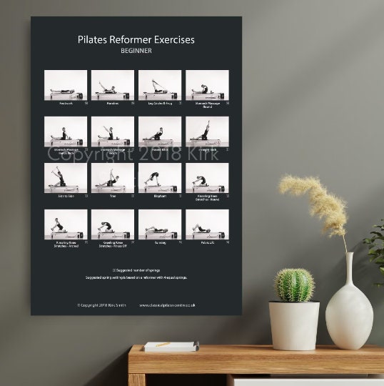 Classical Pilates Centre Reformer Beginner Exercises by Kirk James Smith A0  Matt Laminated Poster 84.1 X 118.9cm / 33.1 X 46.8 -  Ireland
