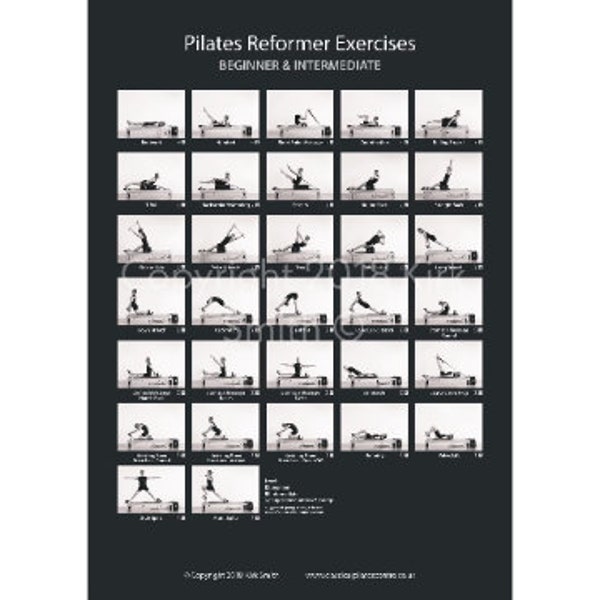 Klassische Pilates Center Reformer Anfänger und Fortgeschrittene von Kirk James Smith - A3 Matt laminiertes Poster - 29,7x 42cm