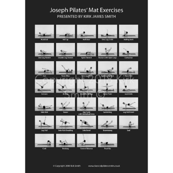Buy Classical Pilates Centre Joseph Pilates Mat Exercises by Kirk James Smith A3 Matt Laminated Poster 29.7x 42cm 11.7 X 16.5 Online in India Etsy