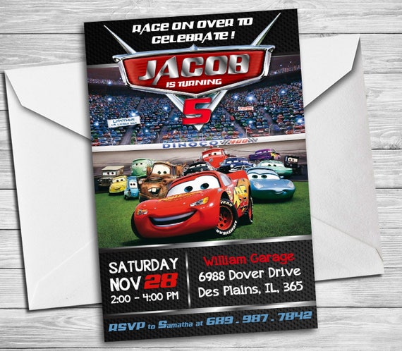 Cars Birthday Invitation Mater and Lightning McQueen Birthday Etsy Cars Birthday Invitation Mater and Lightning McQueen Birthday Etsy