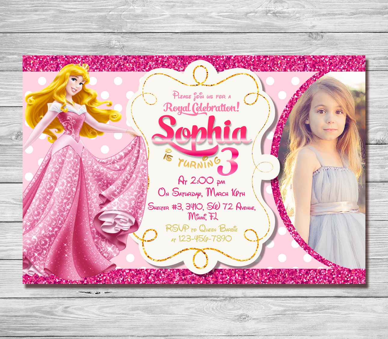 Sleeping Beauty Invitation Sleeping Beauty Birthday Etsy