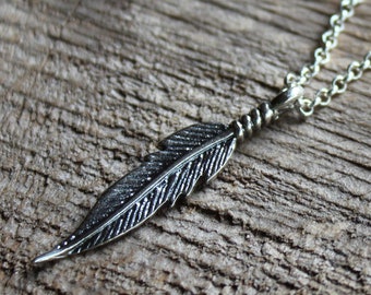 Feather necklace | Etsy