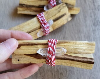 Palo Santo and Crystal Bundle, Natural Incense, Holy Wood Smudging