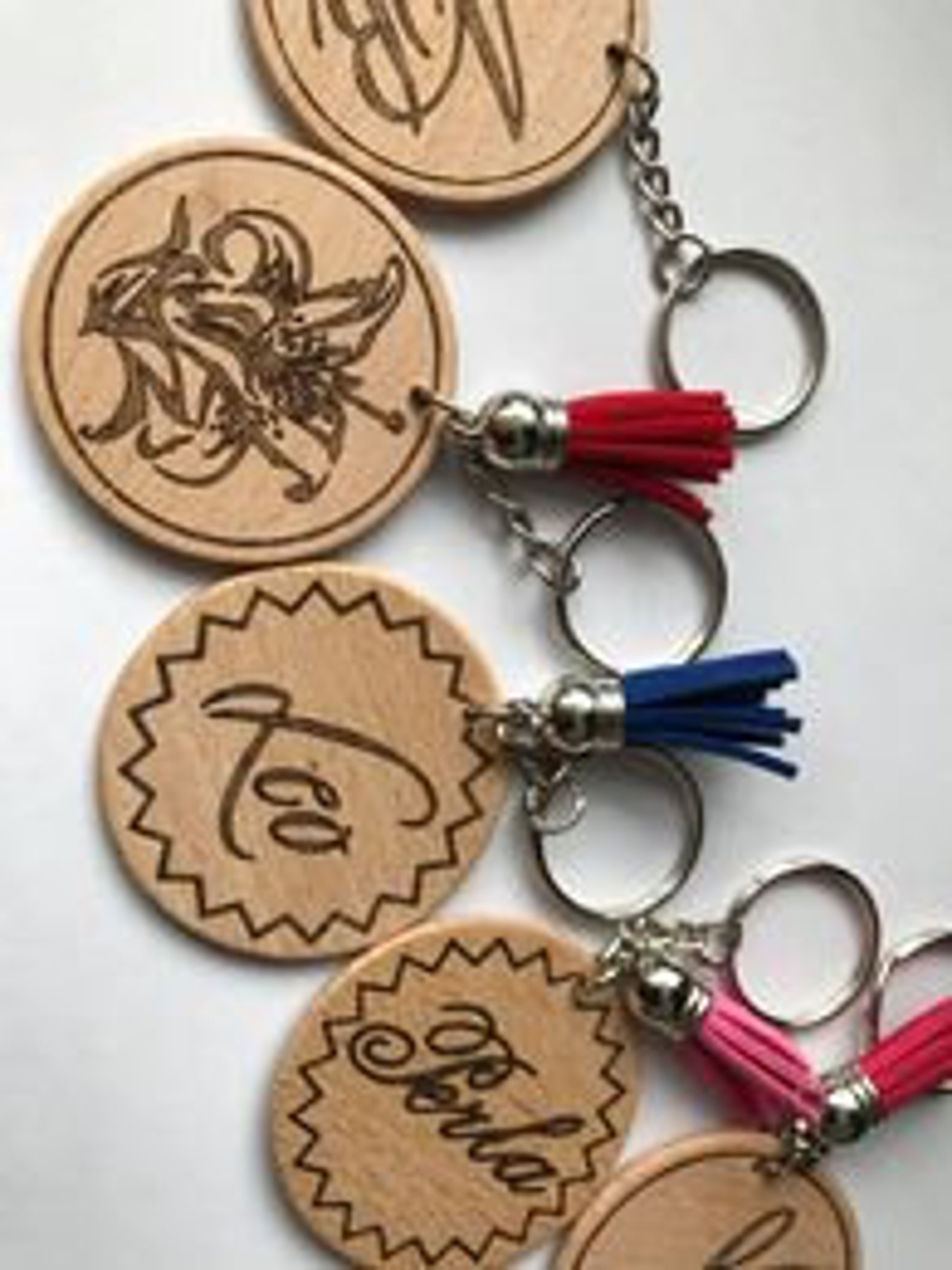 Personalized Key Ring Name Keychain Wood Keyring Kids Etsy