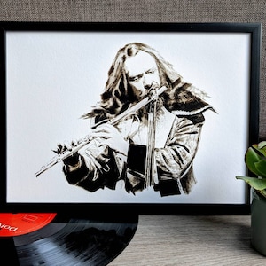 Kunstdruck Musik Ian Anderson Kunst für Musikliebhaber Geschenk Idee Jethro Tull Wandkunst Musik Raum Dekor