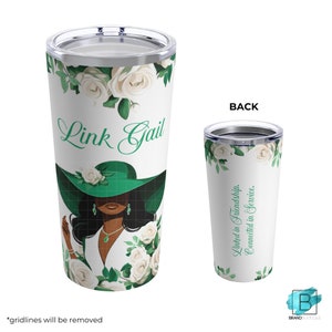 Personalized Link with Hat Tumbler | Friendship Gifts | The Links, Incorporated Inspired | Green & White | 1946 | Links Gifts