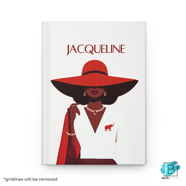 Personalized Soror with Hat Hardcover Matte Journal |  Sorority Inspired | Crimson & Cream Notes | Soror Gifts | DST | Delta