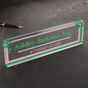 Custom Engraved Standoffs Acrylic Desk Name Plate, Personalised Professional New Job Title Sign - View #10