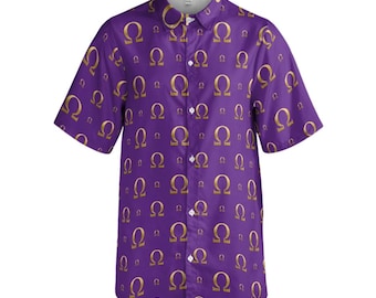 Purple & Gold Button Down Shirt | Fraternity Inspired Greek Apparel | D9 Gift for Bruhs | RUNS LARGE
