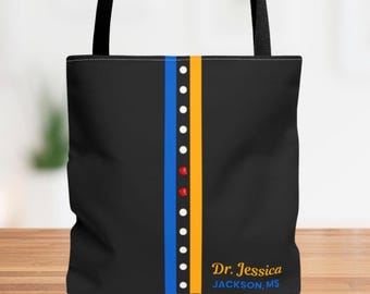 Personalized Pearl Ruby Canvas Tote | LIVE PREVIEW | Sorority Inspired | Blue & Gold | Unique Sorority Gift | New Members