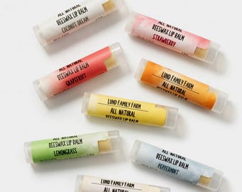 All Natural Beeswax Lip Balm - 8 Flavors | Lund Family Farm