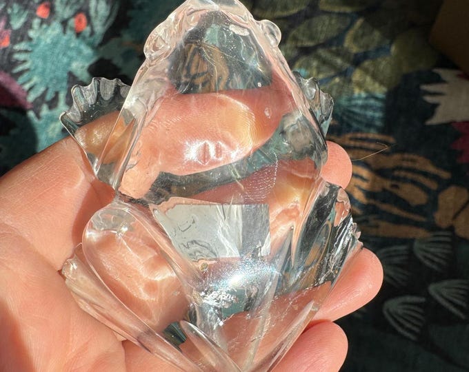 Stunning Clear Quartz Frog #2, Venturini Carve