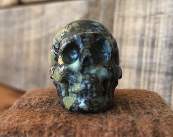 Peacock Variscite Skull