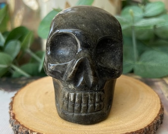 Sweet Brazilian Gold Sheen Obsidian Crystal Skull