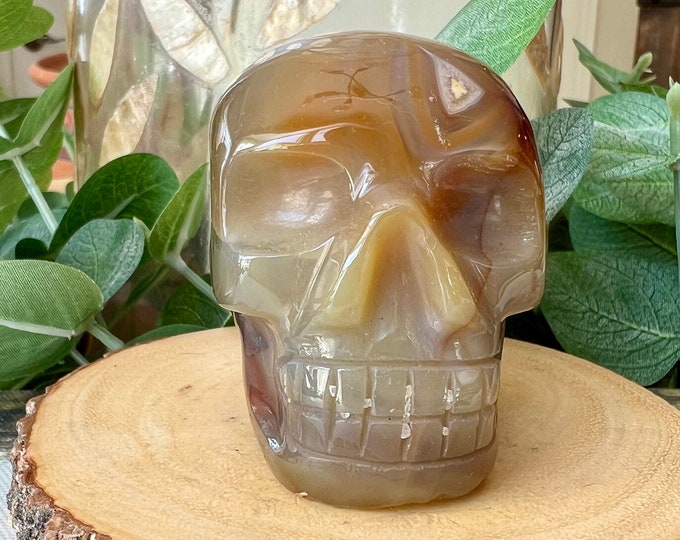 Cheerful Carnelian Brazilian Crystal Skull