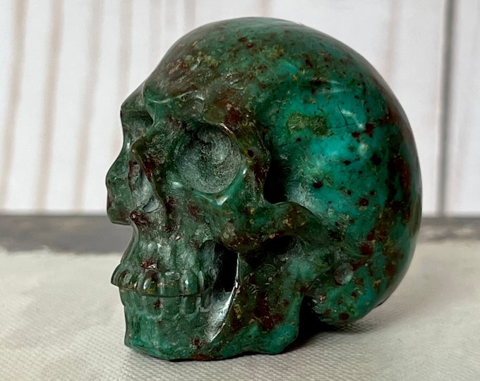 Handsome Chrysocolla  Skull from Artifactual