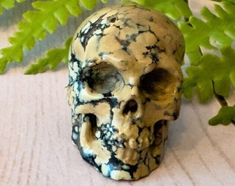 Gorgeous Peacock Variscite Crystal Skull by Artifactual