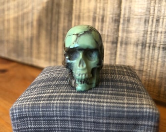 Peacock Variscite Skull