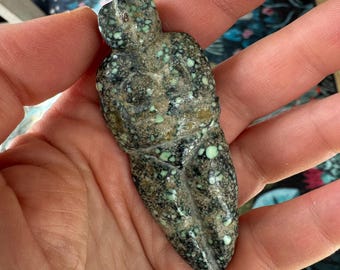 Larger Turquoise in Matrix Goddess Carving from Artifactual