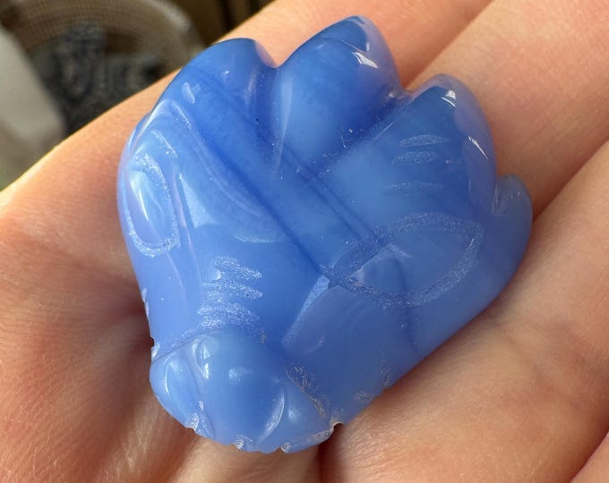 Small "Blue Obsidian" Leandro De Souza Dragon Crystal Carving