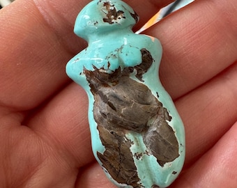 Stunning Turquoise Goddess Carving from Artifactual