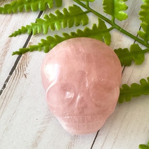 Leandro de Souza Rose Quartz Palm Stone Skull