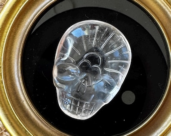 Leandro De Souza Crystal Clear Quartz Crystal Palm Skull