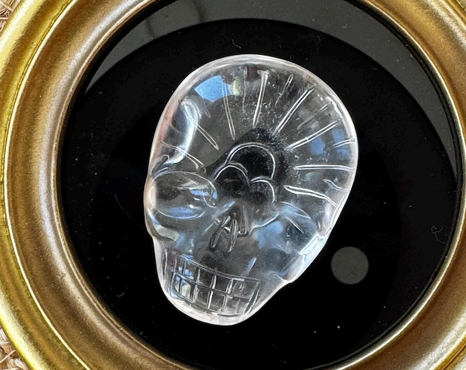 Leandro De Souza Crystal Clear Quartz Crystal Palm Skull