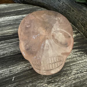 Leandro de Souza Rose Quartz Palm Stone Skull